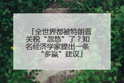 全世界都被特朗普关税“忽悠”了？知名经济学家提出一条“多赢”建议