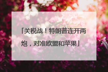 关税战！特朗普连开两炮，对准欧盟和苹果