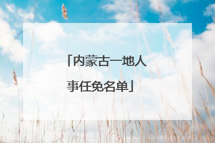 内蒙古一地人事任免名单