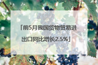 前5月我国货物贸易进出口同比增长2.5%