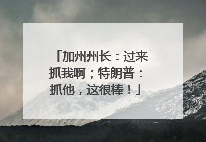 加州州长：过来抓我啊；特朗普：抓他，这很棒！