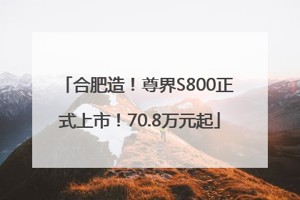 合肥造！尊界S800正式上市！70.8万元起
