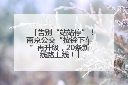 告别“站站停”！南京公交“按铃下车”再升级，20条新线路上线！