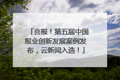 喜报！第五届中国报业创新发展案例发布，云新闻入选！