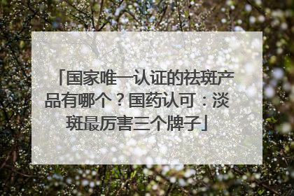 国家唯一认证的祛斑产品有哪个？国药认可：淡斑最厉害三个牌子