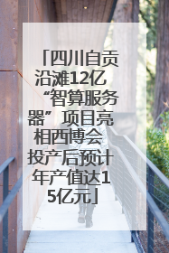 四川自贡沿滩12亿“智算服务器”项目亮相西博会 投产后预计年产值达15亿元