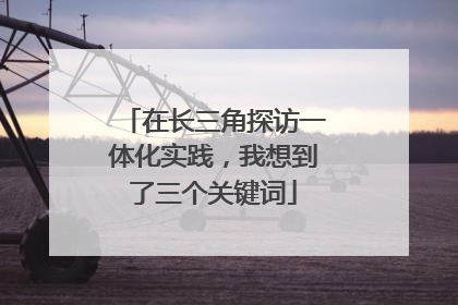 在长三角探访一体化实践，我想到了三个关键词