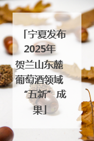 宁夏发布2025年贺兰山东麓葡萄酒领域“五新”成果