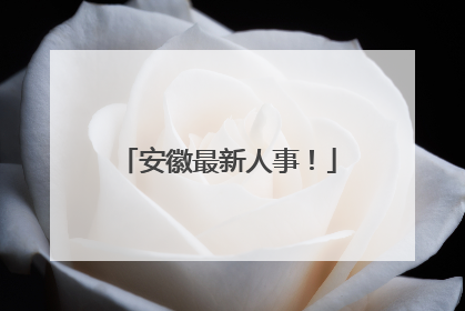 安徽最新人事！
