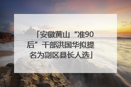 安徽黄山“准90后”干部洪国华拟提名为副区县长人选