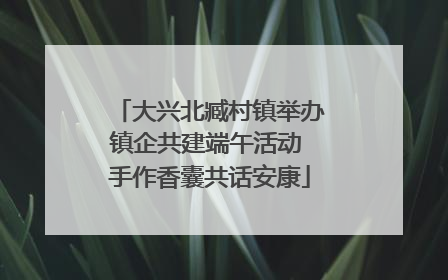 大兴北臧村镇举办镇企共建端午活动 手作香囊共话安康