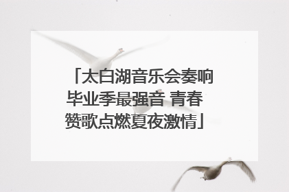 太白湖音乐会奏响毕业季最强音 青春赞歌点燃夏夜激情