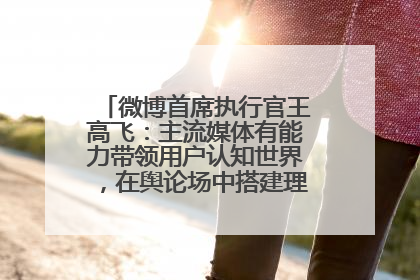 微博首席执行官王高飞：主流媒体有能力带领用户认知世界，在舆论场中搭建理性的讨论空间