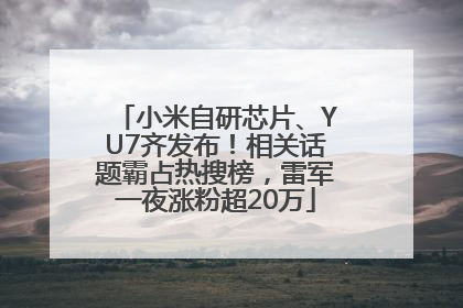 小米自研芯片、YU7齐发布！相关话题霸占热搜榜，雷军一夜涨粉超20万