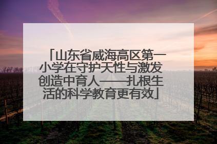 山东省威海高区第一小学在守护天性与激发创造中育人——扎根生活的科学教育更有效