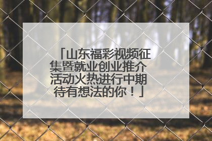 山东福彩视频征集暨就业创业推介活动火热进行中期待有想法的你！