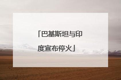 巴基斯坦与印度宣布停火