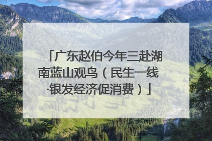 广东赵伯今年三赴湖南蓝山观鸟（民生一线·银发经济促消费）