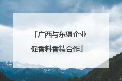 广西与东盟企业促香料香精合作