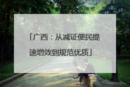 广西：从减证便民提速增效到规范优质
