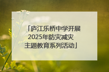 庐江乐桥中学开展2025年防灾减灾主题教育系列活动