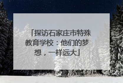 探访石家庄市特殊教育学校：他们的梦想，一样远大