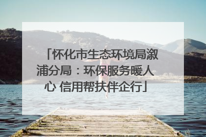 怀化市生态环境局溆浦分局：环保服务暖人心 信用帮扶伴企行