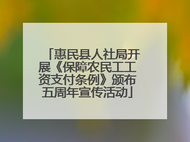 惠民县人社局开展《保障农民工工资支付条例》颁布五周年宣传活动