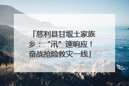 慈利县甘堰土家族乡：“汛”速响应！奋战抢险救灾一线
