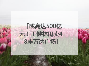 或高达500亿元！王健林甩卖48座万达广场