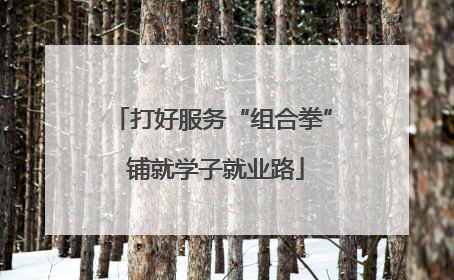 打好服务“组合拳” 铺就学子就业路