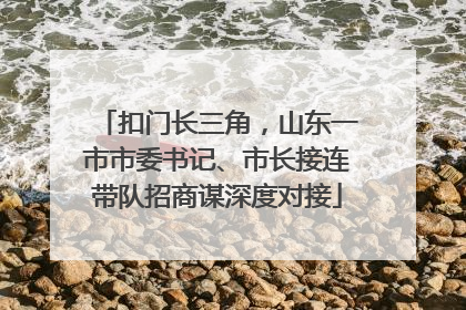 扣门长三角，山东一市市委书记、市长接连带队招商谋深度对接