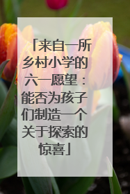 来自一所乡村小学的六一愿望：能否为孩子们制造一个关于探索的惊喜