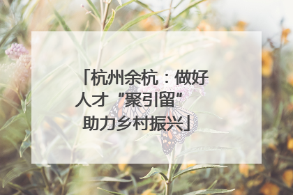 杭州余杭：做好人才“聚引留” 助力乡村振兴