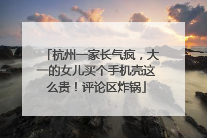 杭州一家长气疯，大一的女儿买个手机壳这么贵！评论区炸锅