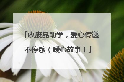 收废品助学，爱心传递不停歇（暖心故事）