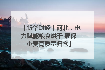 新华财经｜河北：电力赋能粮食烘干 确保小麦高质量归仓