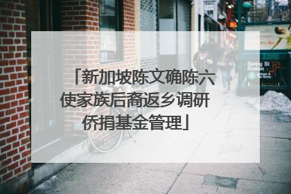 新加坡陈文确陈六使家族后裔返乡调研侨捐基金管理