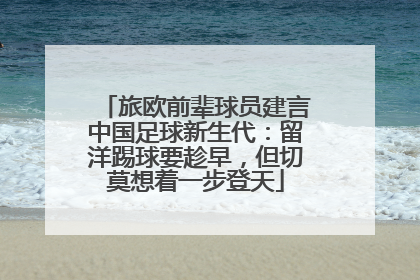 旅欧前辈球员建言中国足球新生代：留洋踢球要趁早，但切莫想着一步登天
