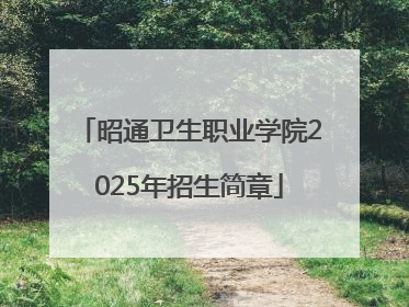 昭通卫生职业学院2025年招生简章