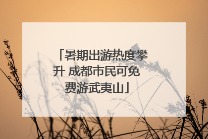 暑期出游热度攀升 成都市民可免费游武夷山