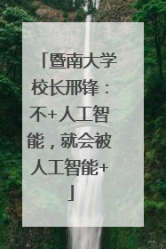 暨南大学校长邢锋：不+人工智能，就会被人工智能+