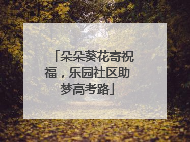 朵朵葵花寄祝福，乐园社区助梦高考路