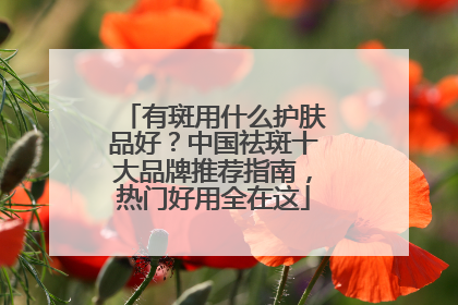 有斑用什么护肤品好？中国祛斑十大品牌推荐指南，热门好用全在这