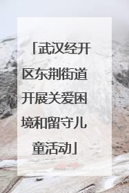 武汉经开区东荆街道开展关爱困境和留守儿童活动