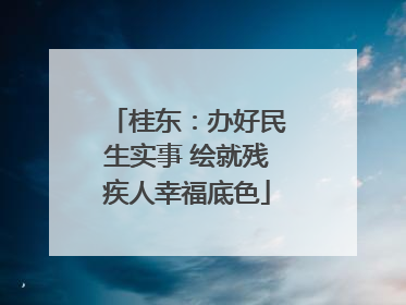 桂东：办好民生实事 绘就残疾人幸福底色