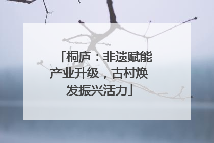 桐庐：非遗赋能产业升级，古村焕发振兴活力
