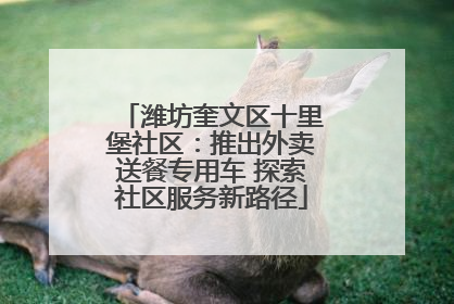 潍坊奎文区十里堡社区：推出外卖送餐专用车 探索社区服务新路径