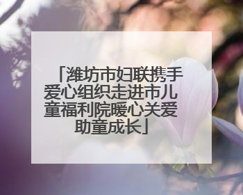 潍坊市妇联携手爱心组织走进市儿童福利院暖心关爱助童成长
