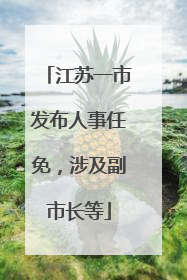 江苏一市发布人事任免，涉及副市长等